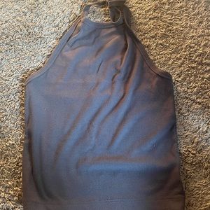 Gray halter crop top